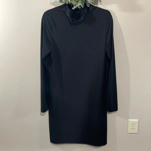 NWOT Piphany Delancey Mod Black Long Sleeve Mock Turtleneck Dress M - Picture 1 of 14